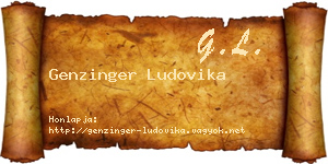 Genzinger Ludovika névjegykártya